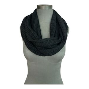 NWT TART Collection Black Cable Knit Infinity Scarf Unisex Neck Warmer Knit Wrap